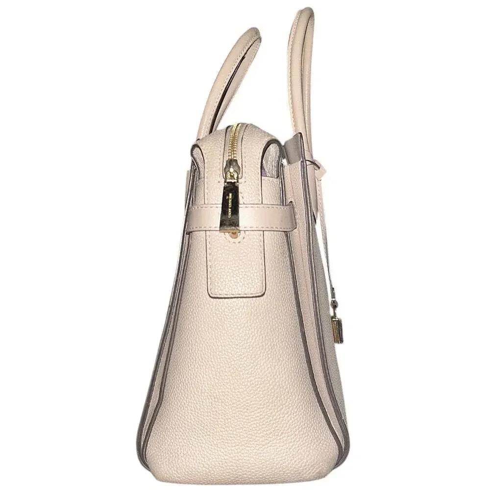 Michael Kors Mercer Large Pebbled Leather Light Pink Belted Satchel